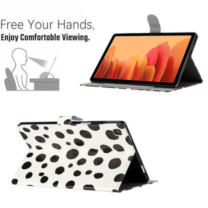 For Samsung Galaxy Tab A7 Lite T220 Dot Pattern Leather Tablet Case(White Black) by bashfashion