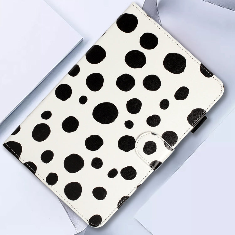 For Samsung Galaxy Tab A7 Lite T220 Dot Pattern Leather Tablet Case(White Black) by bashfashion