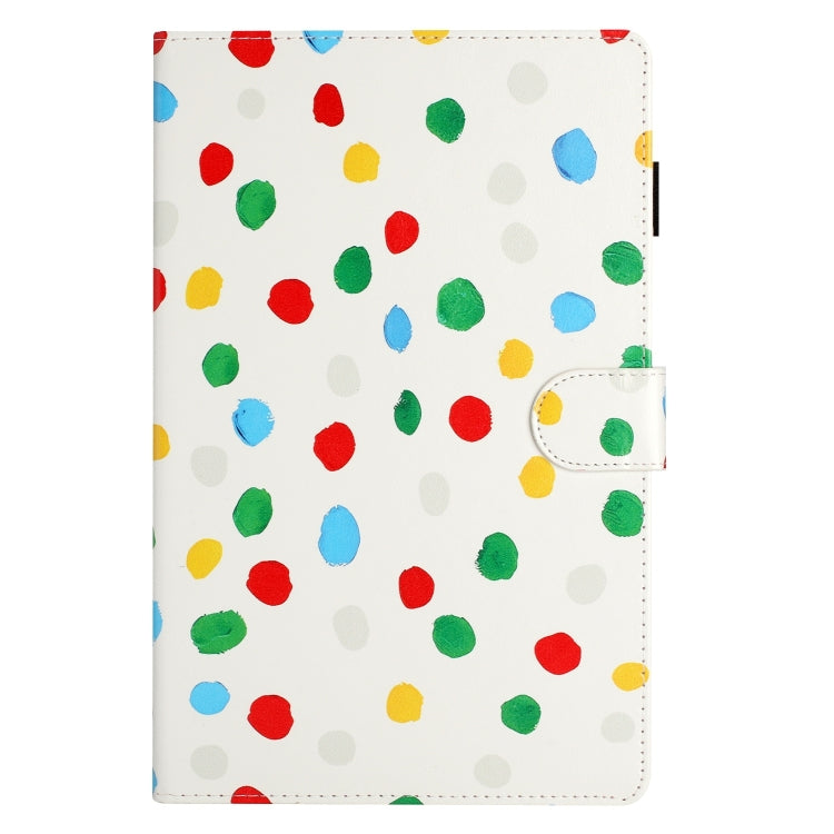 For Samsung Galaxy Tab A7 Lite T220 Dot Pattern Leather Tablet Case(White Colorful Dot) by bashfashion