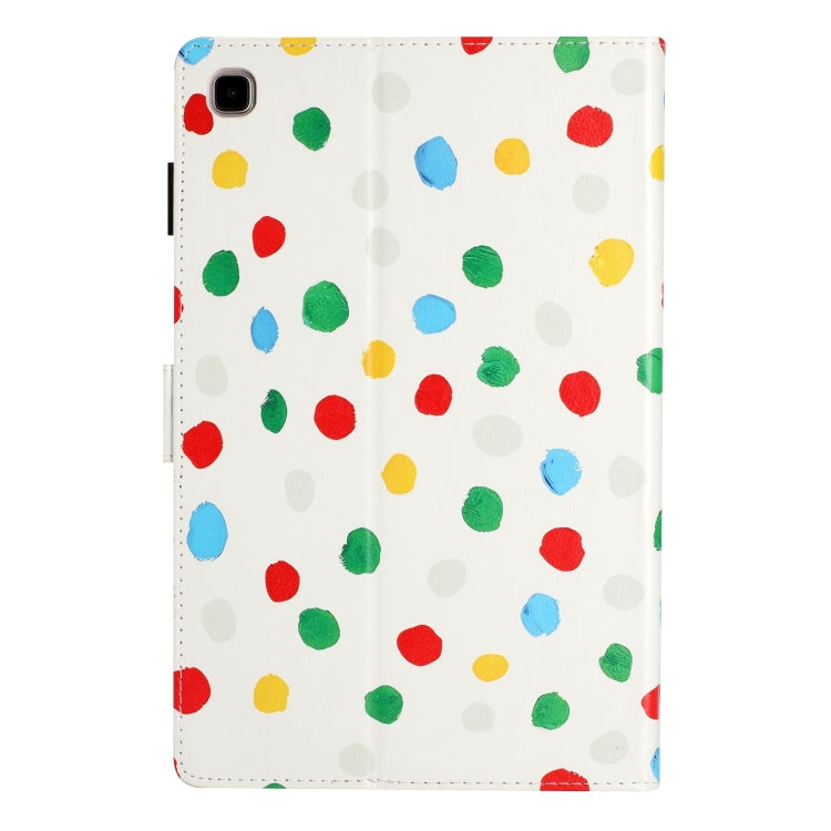 For Samsung Galaxy Tab A7 Lite T220 Dot Pattern Leather Tablet Case(White Colorful Dot) by bashfashion