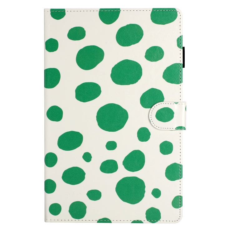 For Samsung Galaxy Tab A7 Lite T220 Dot Pattern Leather Tablet Case(White Green Dot) by bashfashion