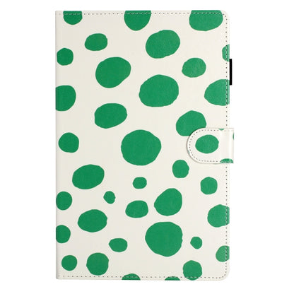 For Samsung Galaxy Tab A7 Lite T220 Dot Pattern Leather Tablet Case(White Green Dot) by bashfashion
