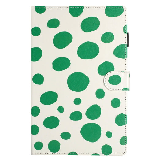 For Samsung Galaxy Tab A7 Lite T220 Dot Pattern Leather Tablet Case(White Green Dot) by bashfashion