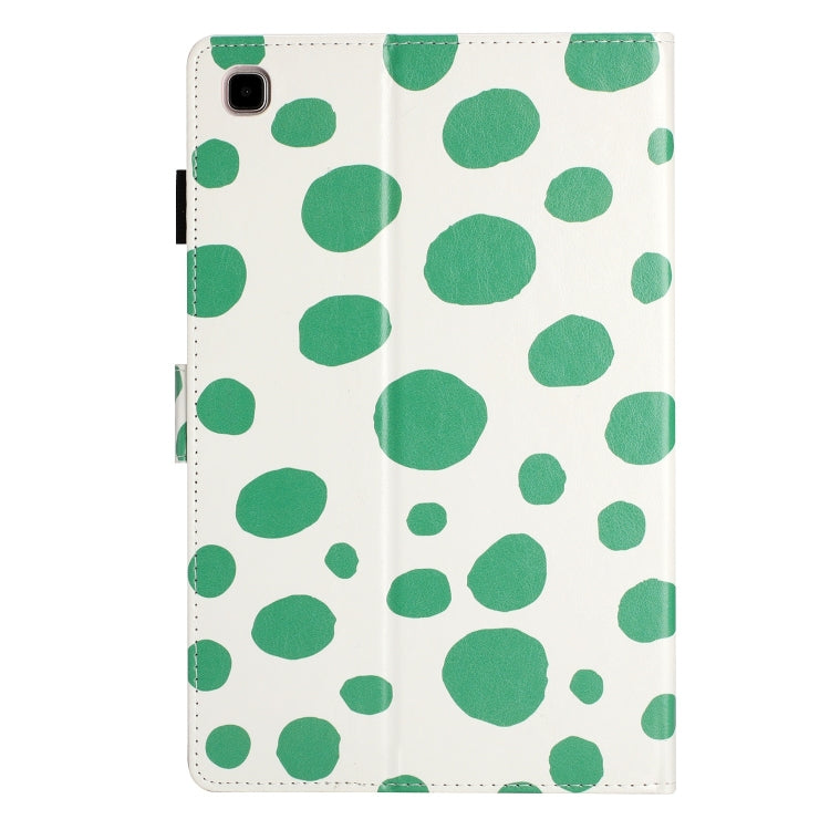 For Samsung Galaxy Tab A7 Lite T220 Dot Pattern Leather Tablet Case(White Green Dot) by bashfashion