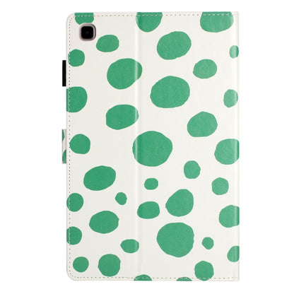 For Samsung Galaxy Tab A7 Lite T220 Dot Pattern Leather Tablet Case(White Green Dot) by bashfashion