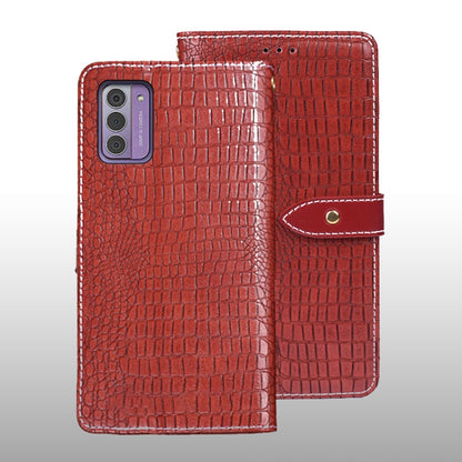 For Nokia G42 5G idewei Crocodile Texture Leather Phone Case(Red) by idewei