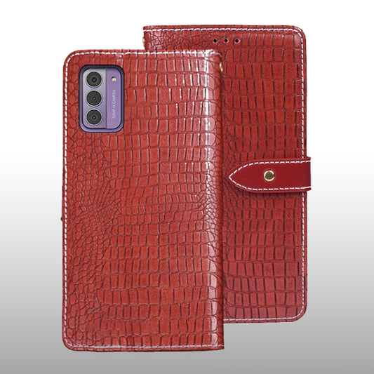 For Nokia G42 5G idewei Crocodile Texture Leather Phone Case(Red) by idewei
