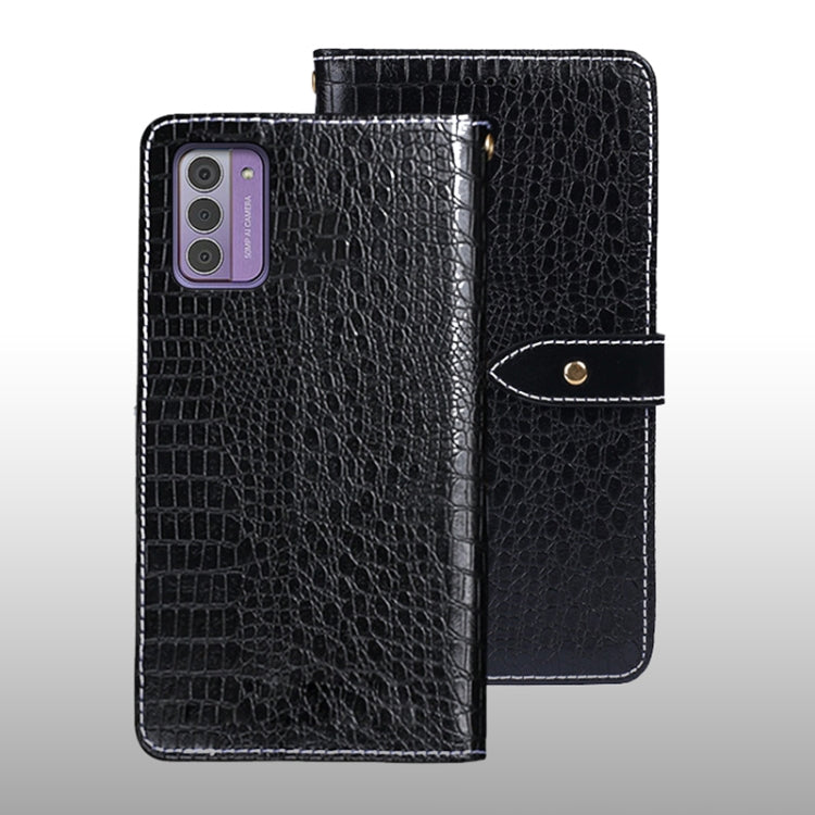 For Nokia G42 5G idewei Crocodile Texture Leather Phone Case(Black) by idewei