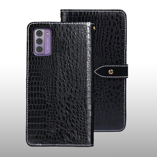 For Nokia G42 5G idewei Crocodile Texture Leather Phone Case(Black) by idewei