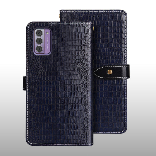 For Nokia G42 5G idewei Crocodile Texture Leather Phone Case(Dark Blue) by idewei