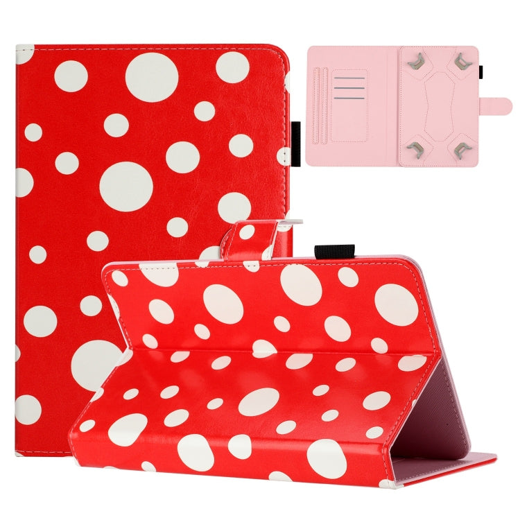 7 inch Dot Pattern Leather Tablet Case(Red White Dot) by bashfashion