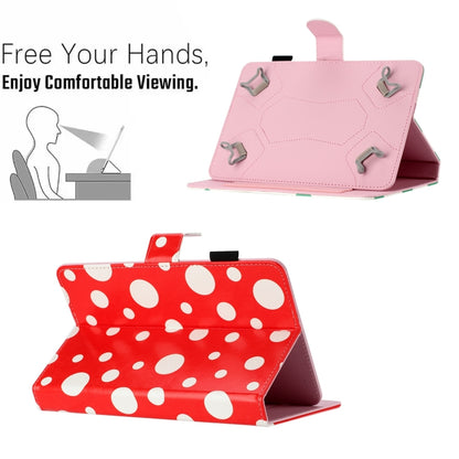 7 inch Dot Pattern Leather Tablet Case(Red White Dot) by bashfashion
