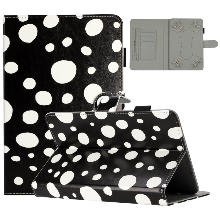 10 inch Dot Pattern Leather Tablet Case(Black White Dot) by bashfashion