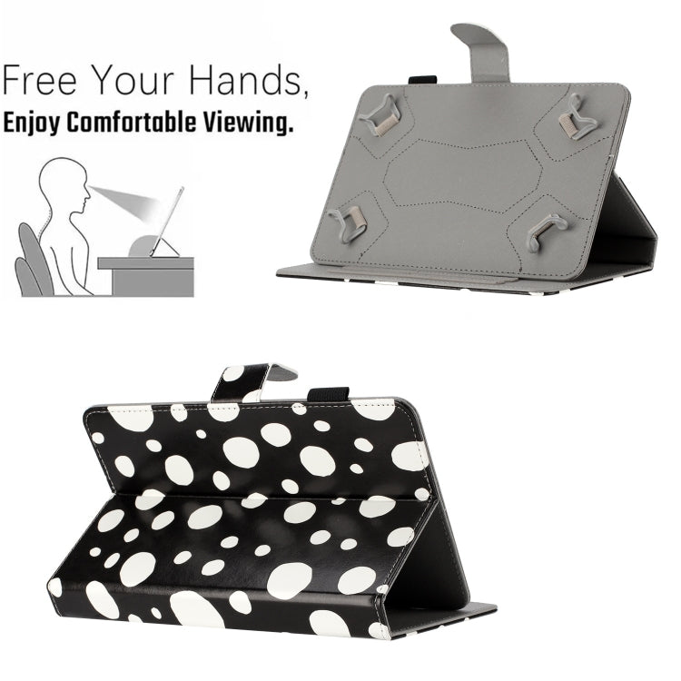 10 inch Dot Pattern Leather Tablet Case(Black White Dot) by bashfashion