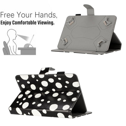10 inch Dot Pattern Leather Tablet Case(Black White Dot) by bashfashion