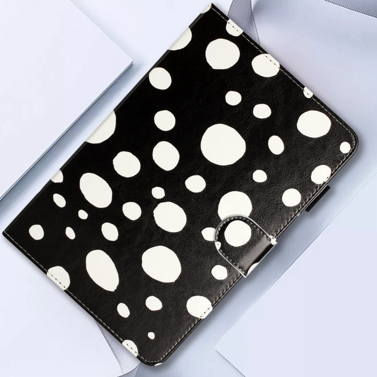 10 inch Dot Pattern Leather Tablet Case(Black White Dot) by bashfashion