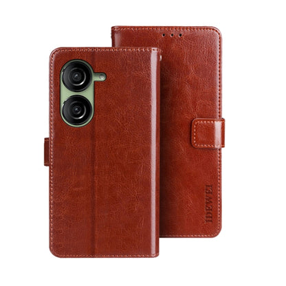 For Asus Zenfone 10 idewei Crazy Horse Texture Leather Phone Case(Brown) by idewei