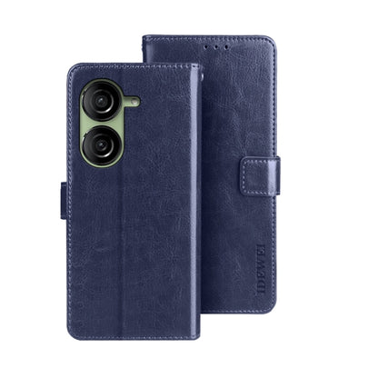 For Asus Zenfone 10 idewei Crazy Horse Texture Leather Phone Case(Blue) by idewei