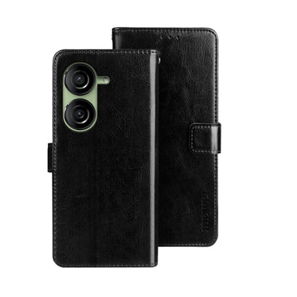 For Asus Zenfone 10 idewei Crazy Horse Texture Leather Phone Case(Black) by idewei