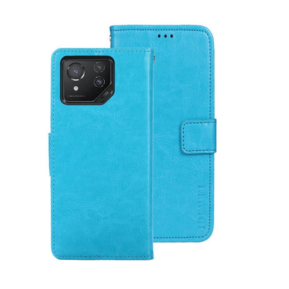 For ASUS ROG Phone 8 idewei Crazy Horse Texture Leather Phone Case(Sky Blue) by idewei