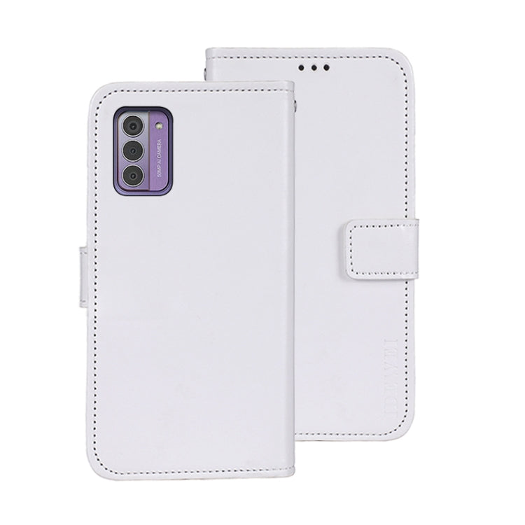 For Nokia G42 5G idewei Crazy Horse Texture Leather Phone Case with Holder(White) by idewei