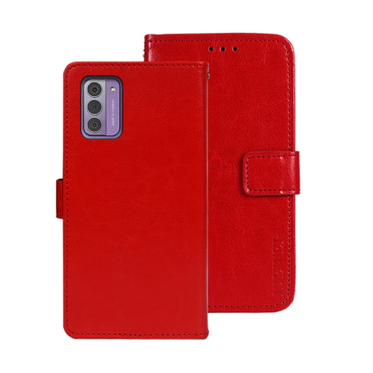 For Nokia G42 5G idewei Crazy Horse Texture Leather Phone Case with Holder(Red) by idewei