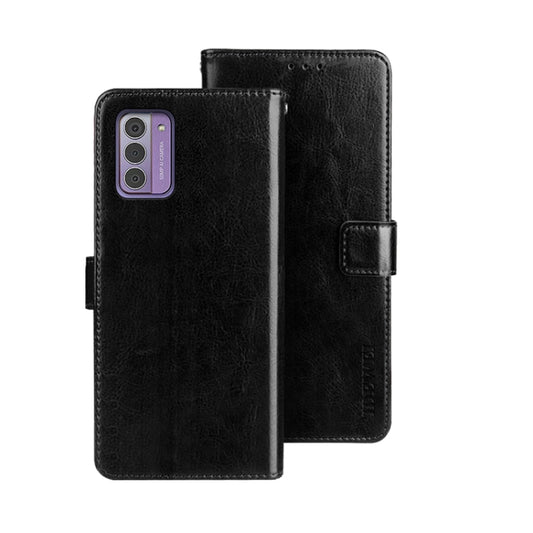 For Nokia G42 5G idewei Crazy Horse Texture Leather Phone Case with Holder(Black) by idewei