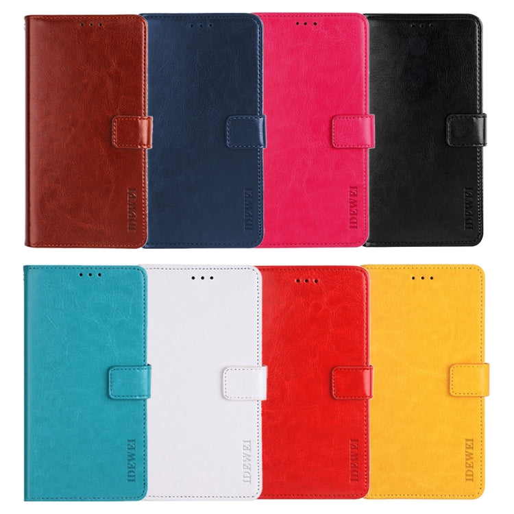 For Nokia XR21 idewei Crazy Horse Texture Leather Phone Case with Holder(Sky Blue) by idewei