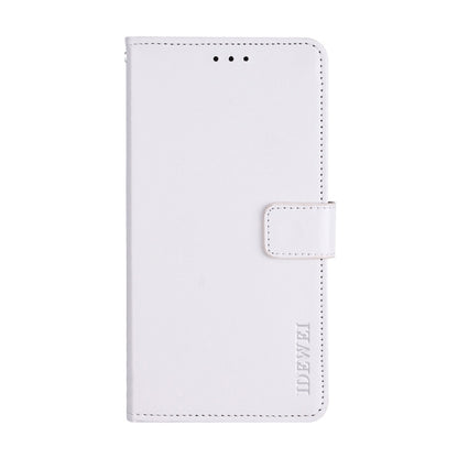 For iPhone 15 Pro idewei Crazy Horse Texture Leather Phone Case with Holder(White) by idewei