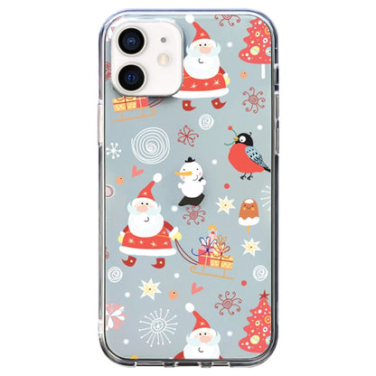 For iPhone 12 mini Christmas Colored Drawing Pattern High Transparent Soft TPU Phone Case(Santa Claus) by bashfashion