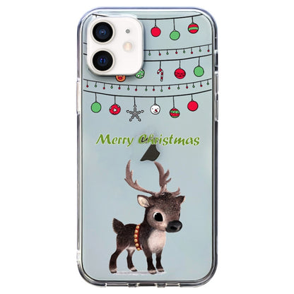 For iPhone 12 mini Christmas Colored Drawing Pattern High Transparent Soft TPU Phone Case(Elk) by bashfashion