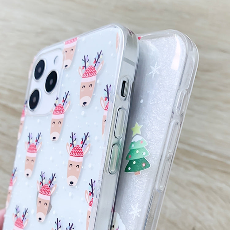 For iPhone 12 mini Christmas Colored Drawing Pattern High Transparent Soft TPU Phone Case(Santa Claus) by bashfashion