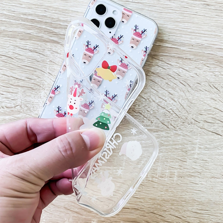 For iPhone 12 mini Christmas Colored Drawing Pattern High Transparent Soft TPU Phone Case(Santa Claus) by bashfashion