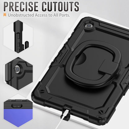 For Samsung Galaxy Tab A11+ / A9+ Handle Silicone Hydric PC Tablet Case with Shoulder Strap(Black) by bashfashion