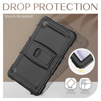 For Samsung Galaxy Tab A11+ / A9+ Silicone Hydric PC Tablet Case with Shoulder Strap & Holder(Black) by bashfashion