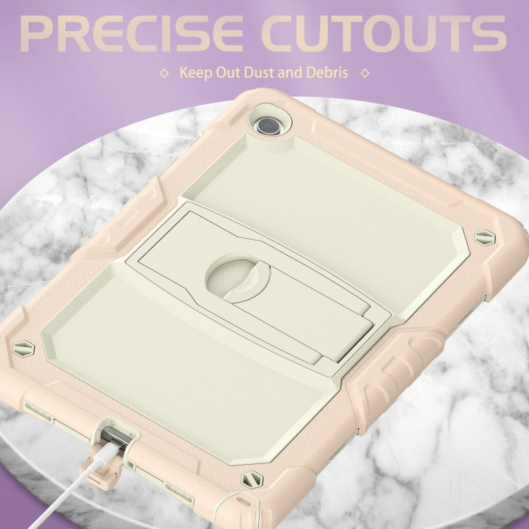 For Samsung Galaxy Tab A11+ / A9+ Silicone Hydric PC Tablet Case with Shoulder Strap & Holder(Rose Gold) by bashfashion