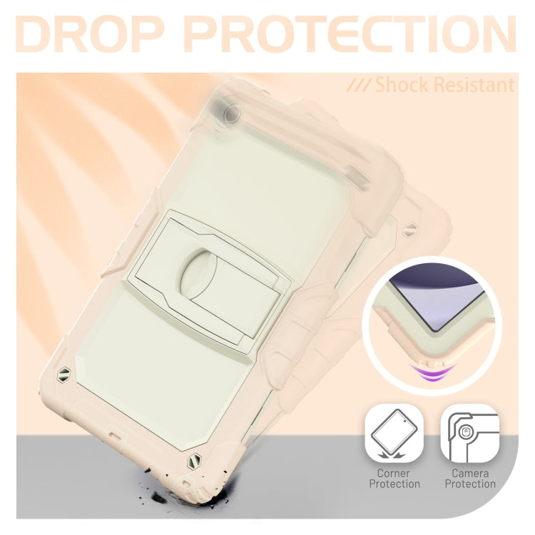 For Samsung Galaxy Tab A11+ / A9+ Silicone Hydric PC Tablet Case with Shoulder Strap & Holder(Rose Gold) by bashfashion