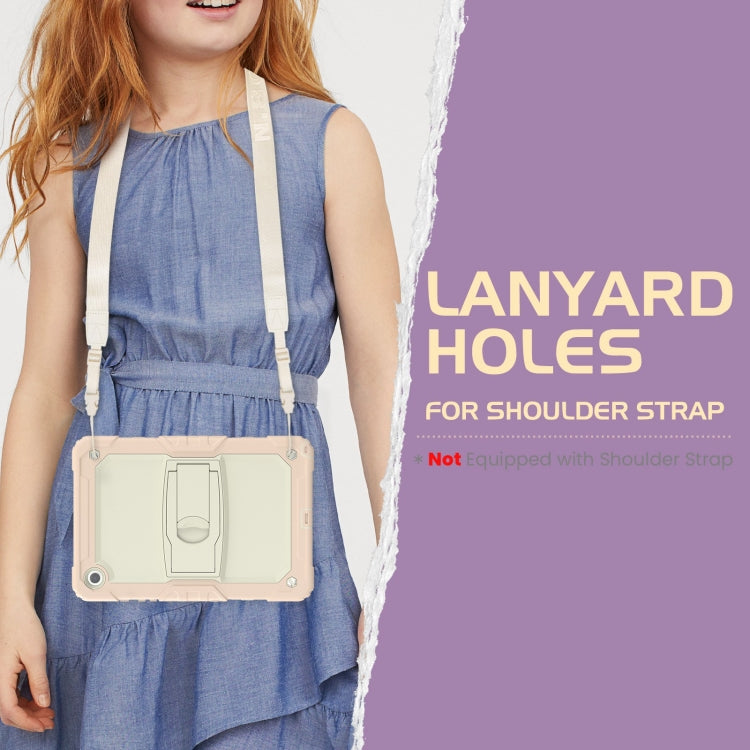 For Samsung Galaxy Tab A11+ / A9+ Silicone Hydric PC Tablet Case with Shoulder Strap & Holder(Rose Gold) by bashfashion