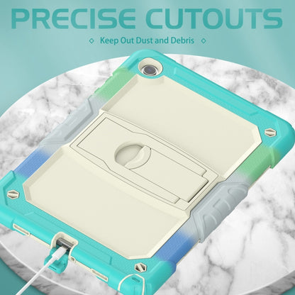 For Samsung Galaxy Tab A11+ / A9+ Silicone Hydric PC Tablet Case with Shoulder Strap & Holder(Colorful Light Blue) by bashfashion