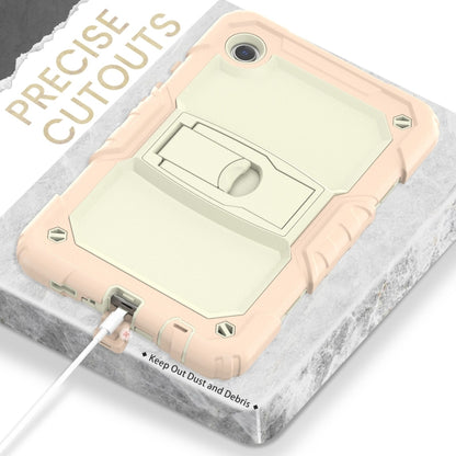 For Samsung Galaxy Tab A11 / A9 Silicone Hydric PC Tablet Case with Shoulder Strap & Holder(Rose Gold) by bashfashion