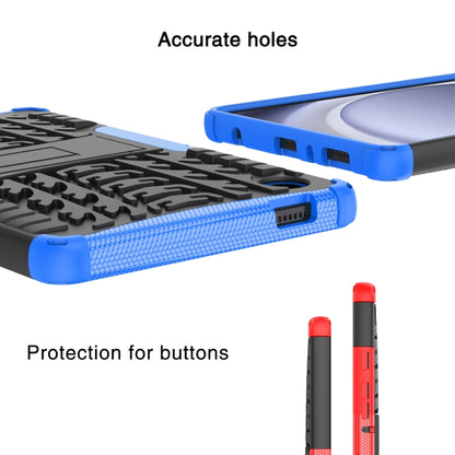 For Samsung Galaxy Tab A9 / Tab A11 Tire Texture TPU + PC Tablet Case with Holder(Purple) by bashfashion