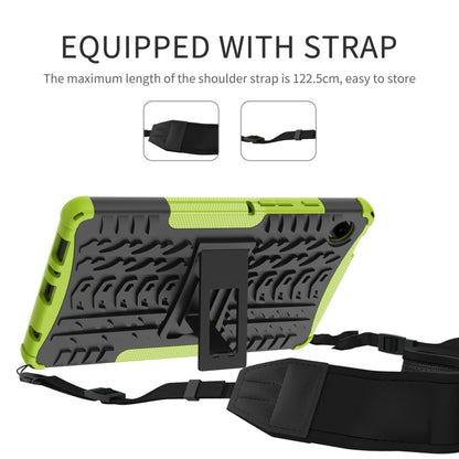 For Samsung Galaxy Tab A9 / Tab A11 Tire Texture TPU + PC Tablet Case with Holder(Purple) by bashfashion