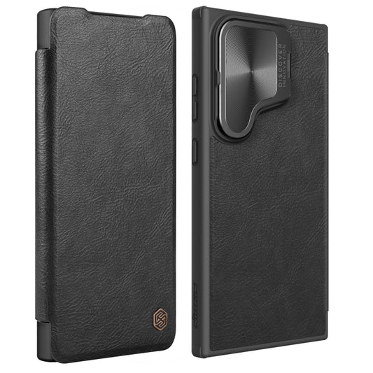 For Samsung Galaxy S24+ 5G NILLKIN Qin Prop Series Flip Camera Cover Design Leather Phone Case(Black) by NILLKIN