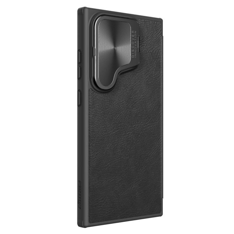 For Samsung Galaxy S24+ 5G NILLKIN Qin Prop Series Flip Camera Cover Design Leather Phone Case(Black) by NILLKIN