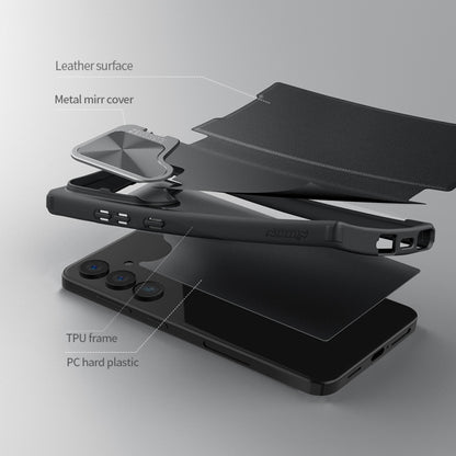 For Samsung Galaxy S24+ 5G NILLKIN Qin Prop Series Flip Camera Cover Design Leather Phone Case(Black) by NILLKIN