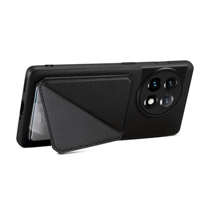 For OnePlus Ace 2 Pro 5G Denior Imitation Calf Leather Back Phone Case with Holder(Black) by Denior