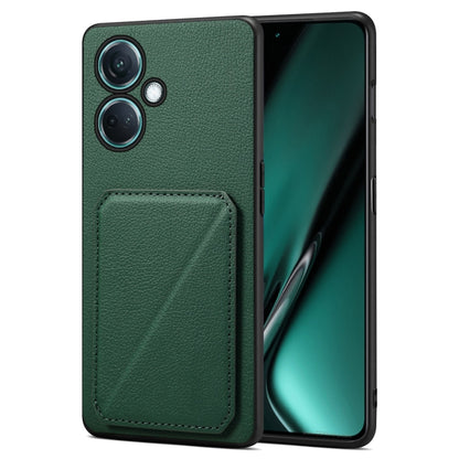 For OnePlus Nord CE 3 5G / OPPO K11 Denior Imitation Calf Leather Back Phone Case with Holder(Green) by Denior