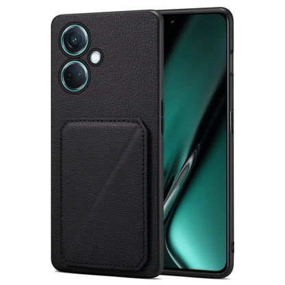 For OnePlus Nord CE 3 5G / OPPO K11 Denior Imitation Calf Leather Back Phone Case with Holder(Black) by Denior