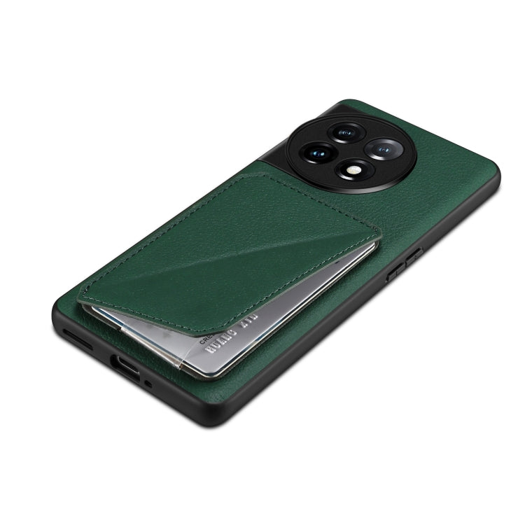 For OnePlus Ace 2 V / Nord 3 5G Denior Imitation Calf Leather Back Phone Case with Holder(Green) by Denior