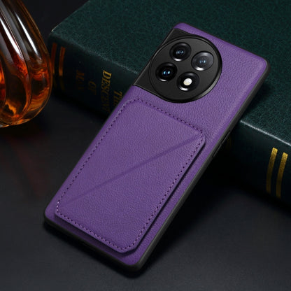 For OnePlus Nord CE 3 Lite / N30 Denior Imitation Calf Leather Back Phone Case with Holder(Purple) by Denior